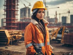 Allgemeines Bild darstellend eine Frau vor einem Kran. Versinnbildlichung für Gefährdungsbeurteilungen der Expert Management